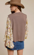 Load image into Gallery viewer, Preorder - Puff&#39; Twin Horse Cowboy Stitch Graphic Rustic Kantha Top
