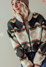 Load image into Gallery viewer, Aztec Print Sherpa Jacket
