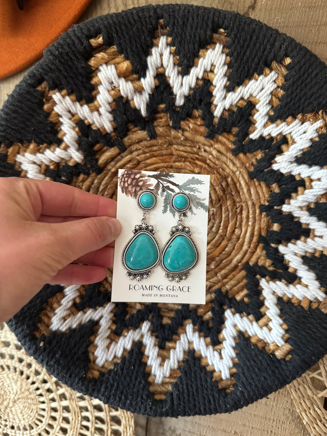 Natural Stone Western Earring