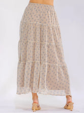 Load image into Gallery viewer, Soft Meadow Floral Tiered Maxi Skirt
