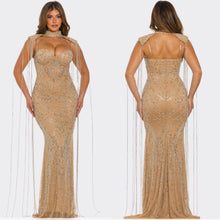 Load image into Gallery viewer, Rhinestone Embellished Mermaid Maxi Dress
