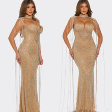 Load image into Gallery viewer, Rhinestone Embellished Mermaid Maxi Dress

