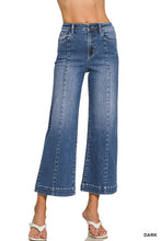 Load image into Gallery viewer, Wide Leg Center Seam Cropped Denim Pants
