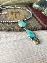 Load image into Gallery viewer, Handmade Sterling Silver Royston Ribbon Turquoise Beaded Necklace "Signed”
