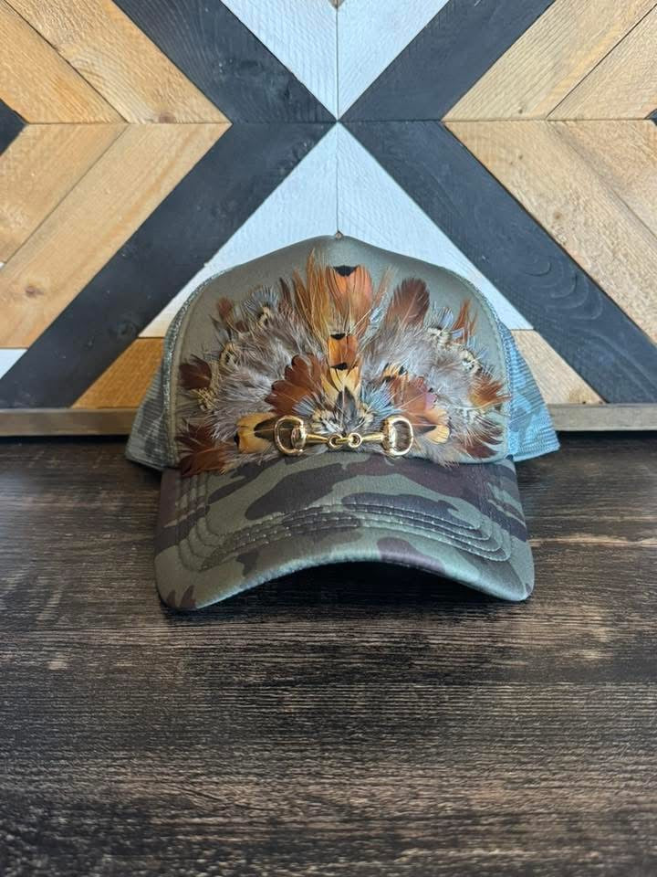Feather Hat With Bit Center