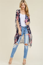 Load image into Gallery viewer, Floral Kimono With Tassel Hem
