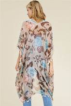 Load image into Gallery viewer, Floral Kimono With Tassel Hem
