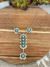 Load image into Gallery viewer, HANDMADE TURQUOISE &amp; STERLING SILVER LARIAT NECKLACE SIGNED
