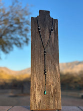 Load image into Gallery viewer, “THE RANCH” HANDMADE STERLING SILVER AND TURQUOISE BEADED DROP LARIAT NECKLACE
