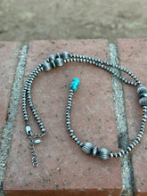 Load image into Gallery viewer, “THE RANCH” HANDMADE STERLING SILVER AND TURQUOISE BEADED DROP LARIAT NECKLACE
