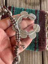 Load image into Gallery viewer, HANDMADE STERLING SILVER &amp; PALOMINO TURQUOISE SQUASH BLOSSOM NECKLACE SIGNED
