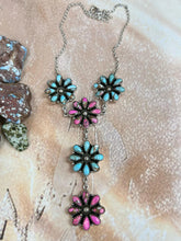 Load image into Gallery viewer, HANDMADE STERLING SILVER COTTON CANDY TURQUOISE NECKLACE WITH SIGNED
