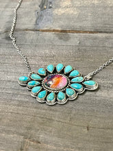Load image into Gallery viewer, HANDMADE STERLING SILVER, TURQUOISE &amp; PINK DREAM MOJAVE NECKLACE
