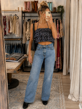 Load image into Gallery viewer, Floral and ruffle crop top
