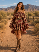 Load image into Gallery viewer, Desert Daze Off Shoulder Dress
