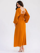 Load image into Gallery viewer, Women’s Long Sleeve Square Neck Smock Maxi Dress
