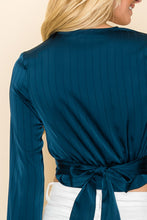 Load image into Gallery viewer, Satin Wrap Crop Top

