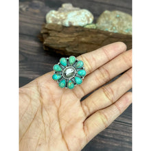 Load image into Gallery viewer, Handmade Sterling Silver Kingman with White Buffalo Turquoise Adjustable Ring
