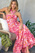 Load image into Gallery viewer, Printed Smocked Ruffle Maxi Dress
