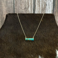 Load image into Gallery viewer, “the Golden Collection” Handmade Natural Kingman Turquoise Gold Bar Plated Necklace
