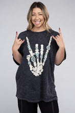 Load image into Gallery viewer, Plus Skeleton Rock Hand Sign Graphic Top
