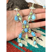 Load image into Gallery viewer, Handmade Sterling Silver Palomino with Golden Hills Turquoise Naja Style Necklace Signed
