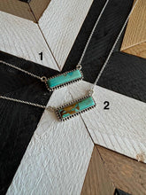 Load image into Gallery viewer, Handmade Sterling Silver Kingman Turquoise Bar Necklaces
