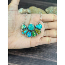 Load image into Gallery viewer, Handmade Sterling Silver South Hill Turquoise Necklace with Signed

