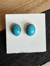 Load image into Gallery viewer, Beautiful Navajo Turquoise and Sterling Silver Studs
