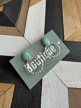 Load image into Gallery viewer, Handmade Turquoise &amp; Sterling Silver Hoop Earrings More Matrix
