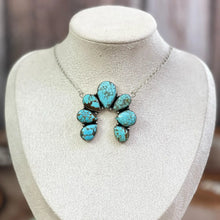Load image into Gallery viewer, Handmade Sterling Silver Number 8 Turquoise Necklace with Signed
