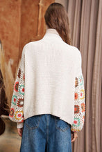 Load image into Gallery viewer, Crochet Floral Printed Long Sleeve Knit Cardigan
