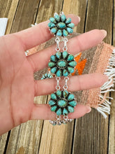 Load image into Gallery viewer, Handmade Sterling Silver &amp; Kingman Turquoise Cluster Choker Set
