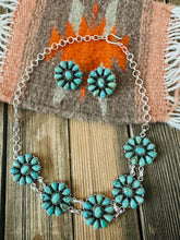 Load image into Gallery viewer, Handmade Sterling Silver &amp; Kingman Turquoise Cluster Choker Set
