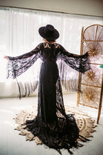 Load image into Gallery viewer, Dark Romance Fringe Sleeve Dress Rental
