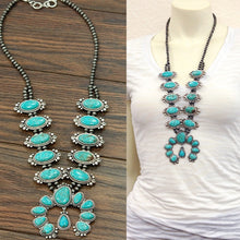 Load image into Gallery viewer, Full Squash Natural Turquoise Necklace
