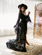 Load image into Gallery viewer, Dark Romance Fringe Sleeve Dress Rental
