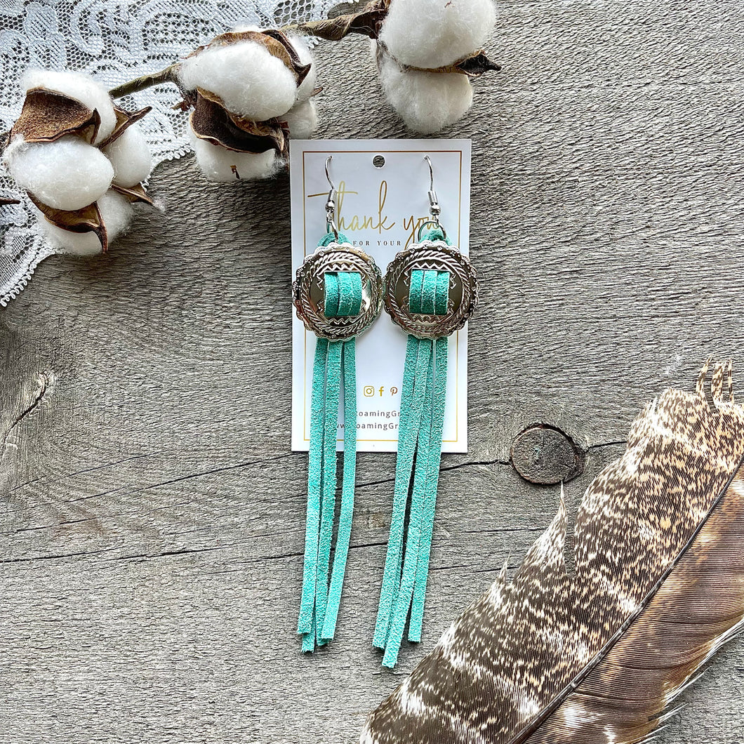 Dixie Fringe Leather And Silver Earrings