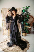 Load image into Gallery viewer, Dark Romance Fringe Sleeve Dress Rental
