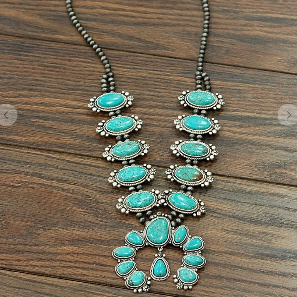 Full Squash Natural Turquoise Necklace